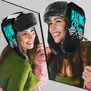 Racing Mom Checkered Trapper Hat 