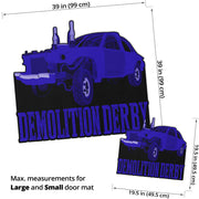 Custom shaped demolition derby door mat