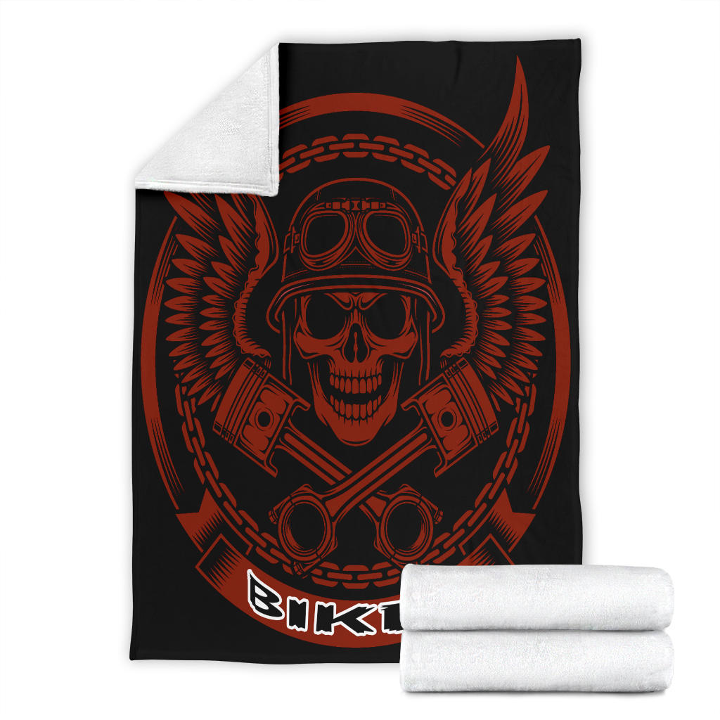 Biker Piston Skull Blanket