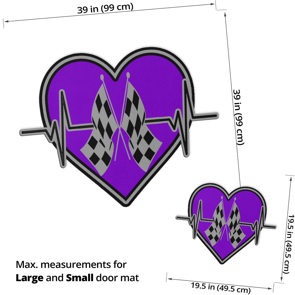 Custom Shaped Racing Heartbeat Door Mat