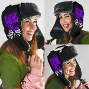 Racing Mom Checkered Trapper Hat 