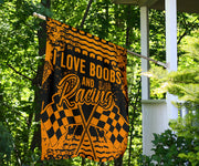 I Love Boobs And Racing Flag