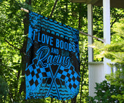 I Love Boobs And Racing Flag