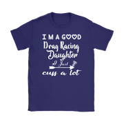 drag racing women's t-shirts
