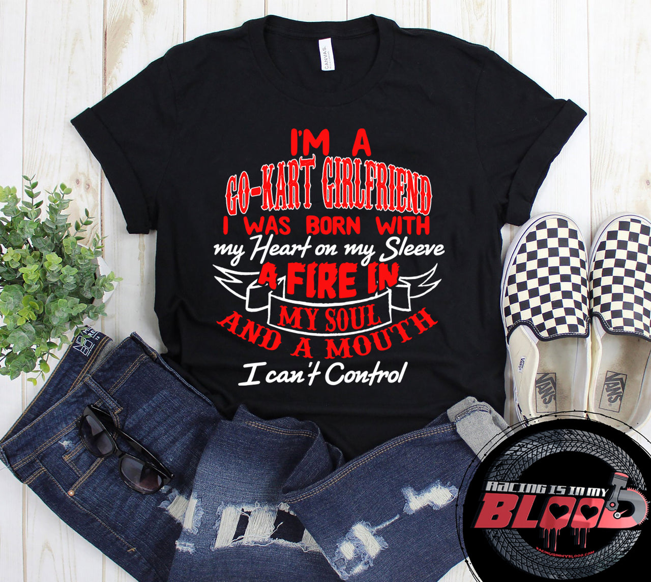 go kart racing girlfriend t-shirts