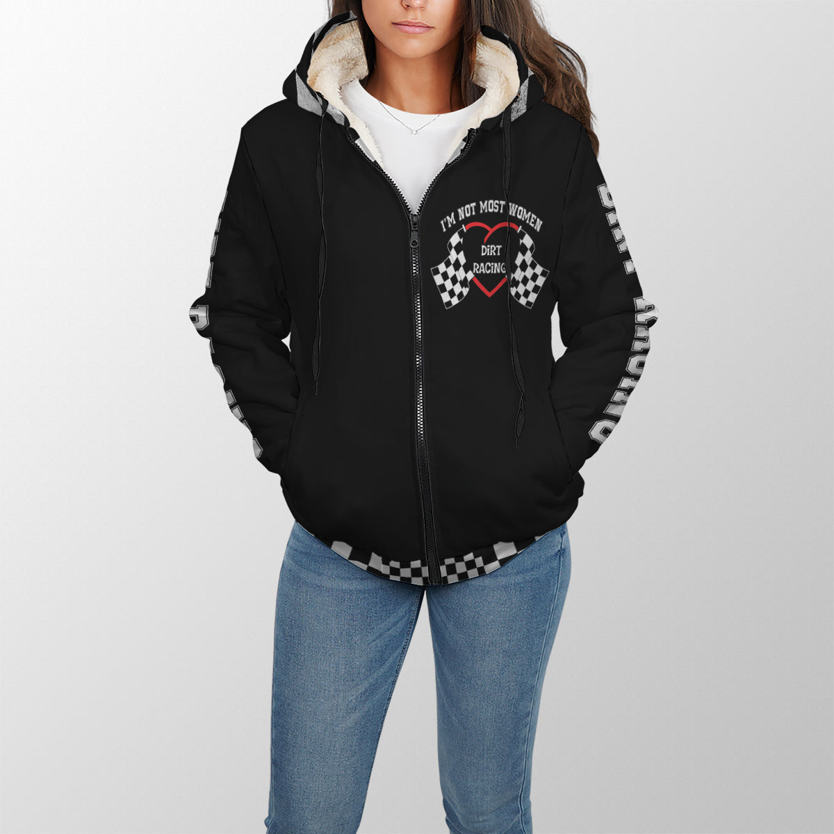 I'm Not Most Women Dirt Racing Sherpa Jacket