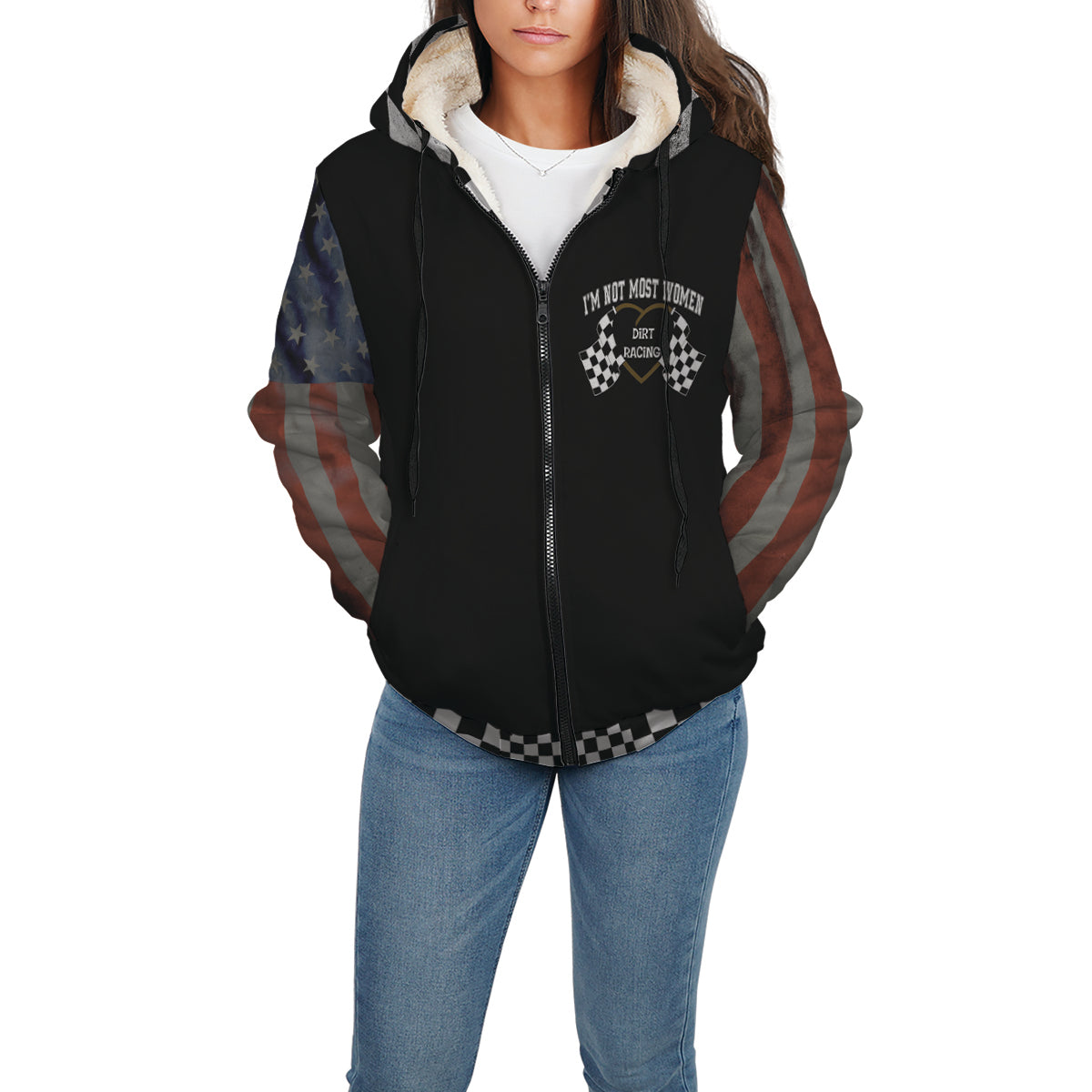 I'm Not Most Women Dirt Track Racing Sherpa Jacket