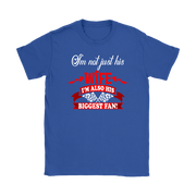 Women's racing apparel featuring the supportive quote I'm Not Just His Wife I'm Also His Biggest Fan for pit crew and trackside wives.