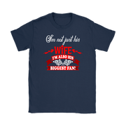 Women's racing apparel featuring the supportive quote I'm Not Just His Wife I'm Also His Biggest Fan for pit crew and trackside wives.