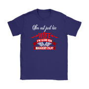 Women's racing apparel featuring the supportive quote I'm Not Just His Wife I'm Also His Biggest Fan for pit crew and trackside wives.