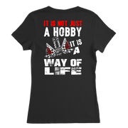 Custom drag racing apparel featuring the quote It Is Not Just A Hobby It Is A Way Of Life for quarter-mile fans and hot rod enthusiasts.