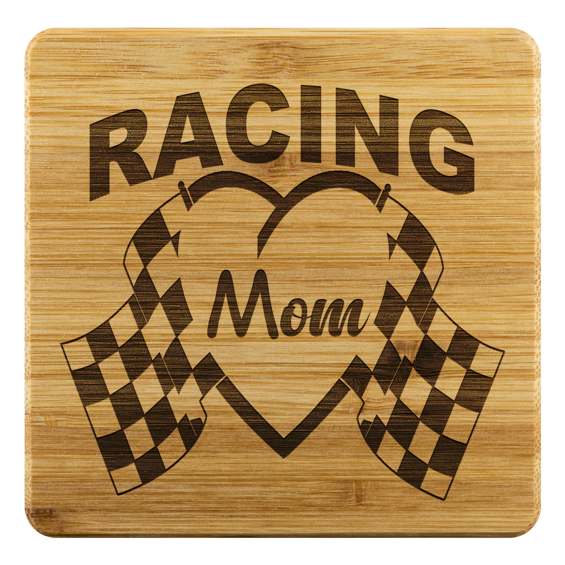 Racing Mom Bamboo Coaster