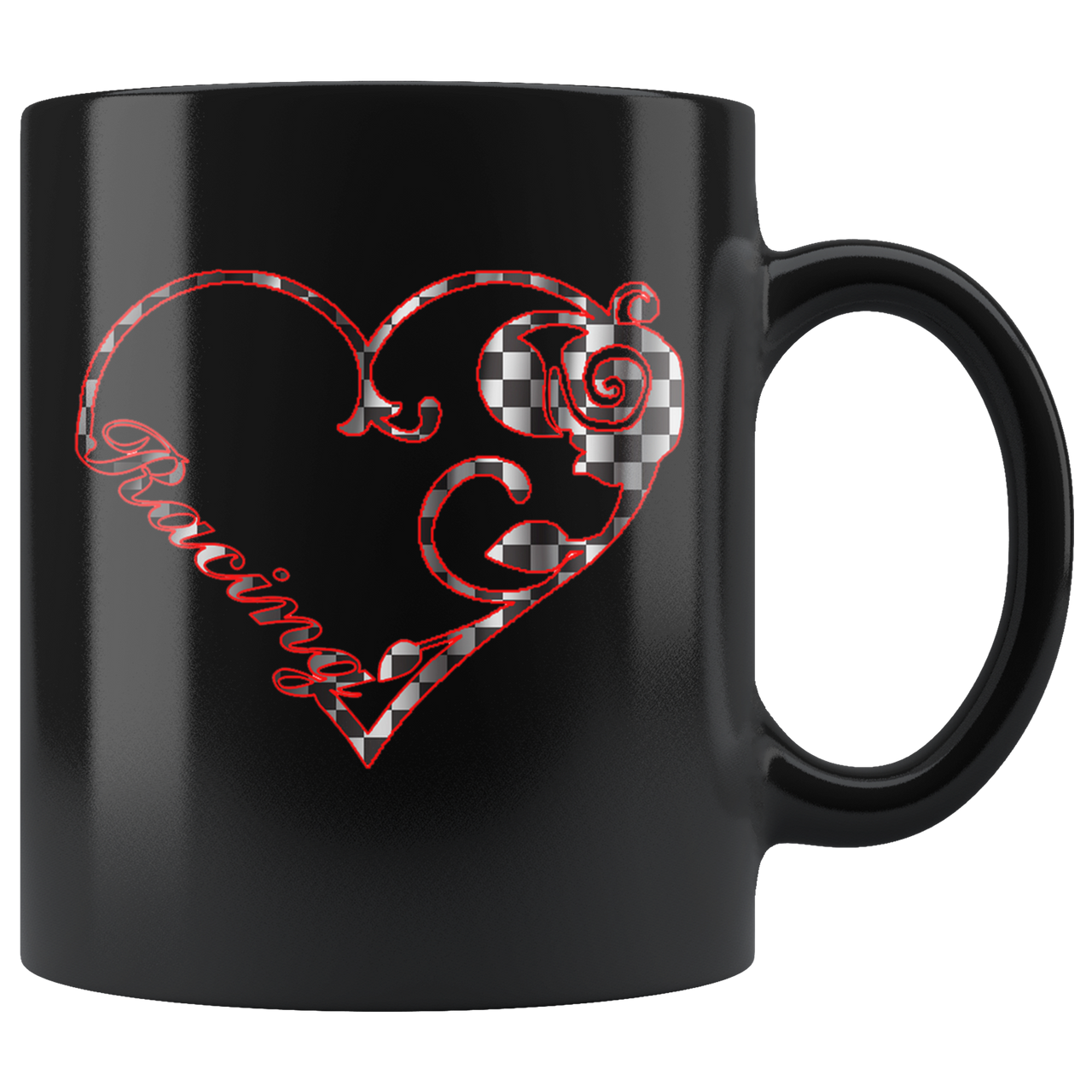 Racing Checkered Heart Mug!