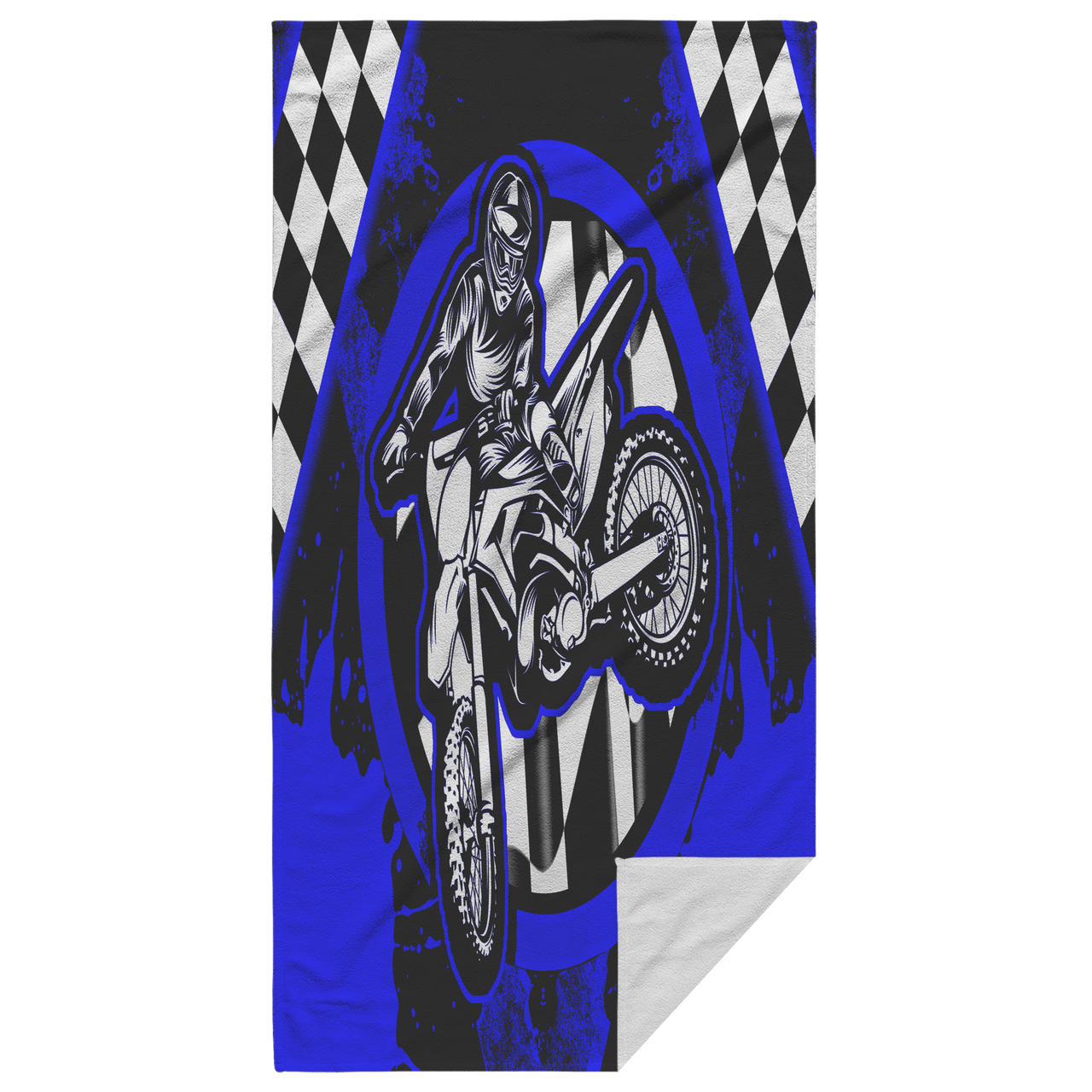 Dirt Bike Racing Beach Towel Blue