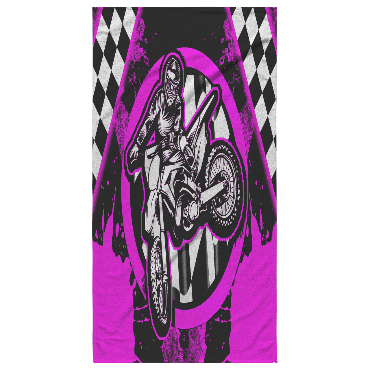 Dirt Bike Racing Beach Towel Pink