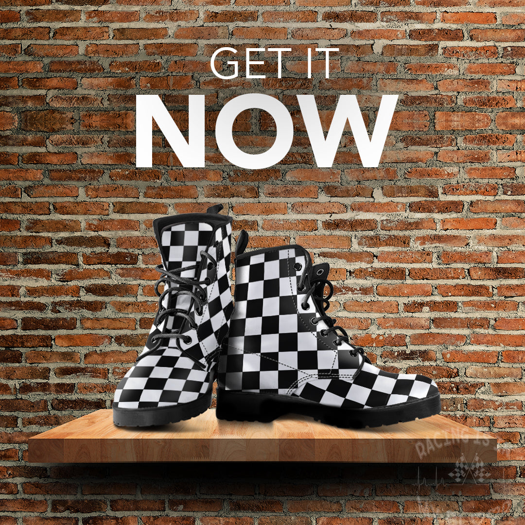 racing checkered boots