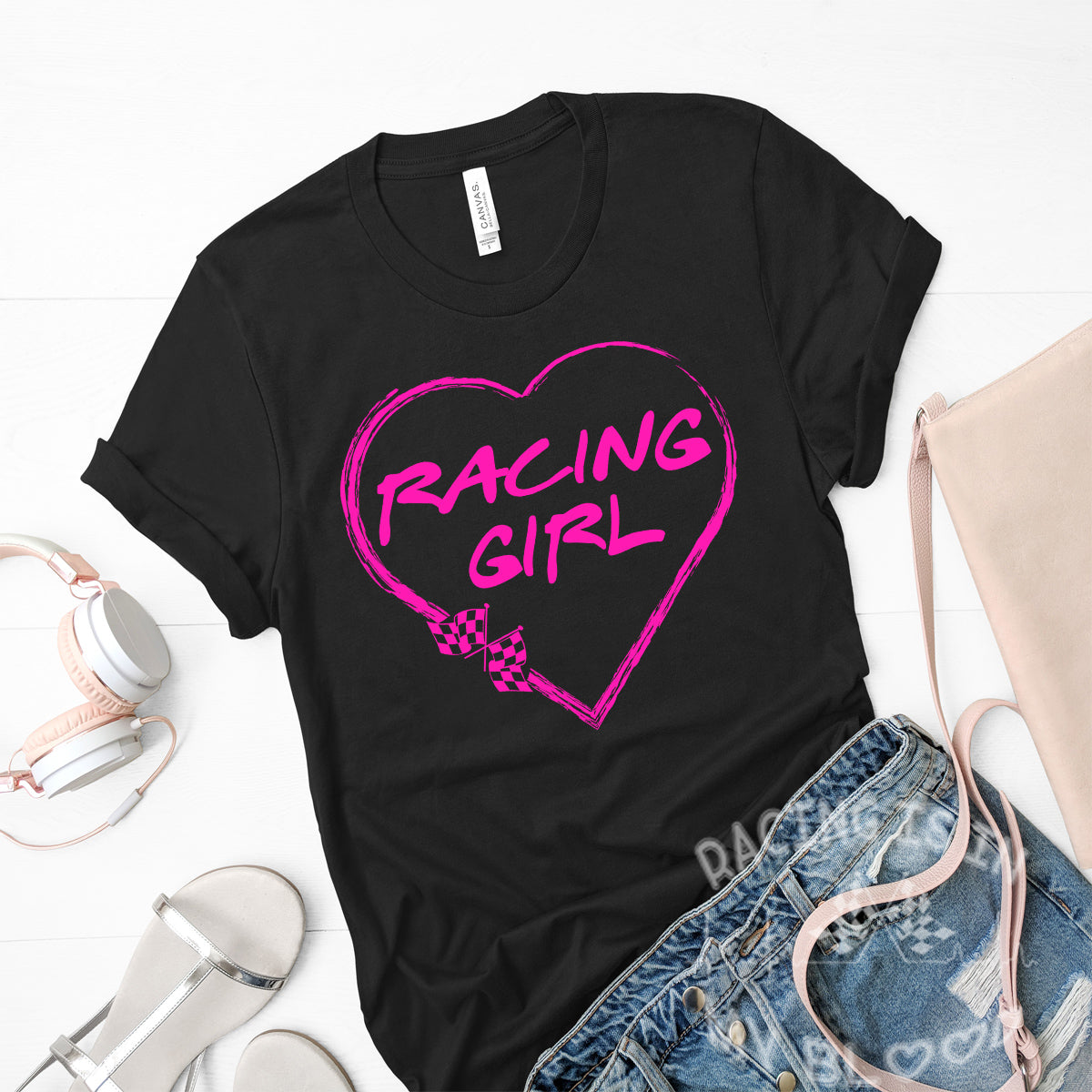 Racing Girl Heart Pink Version T-Shirts!