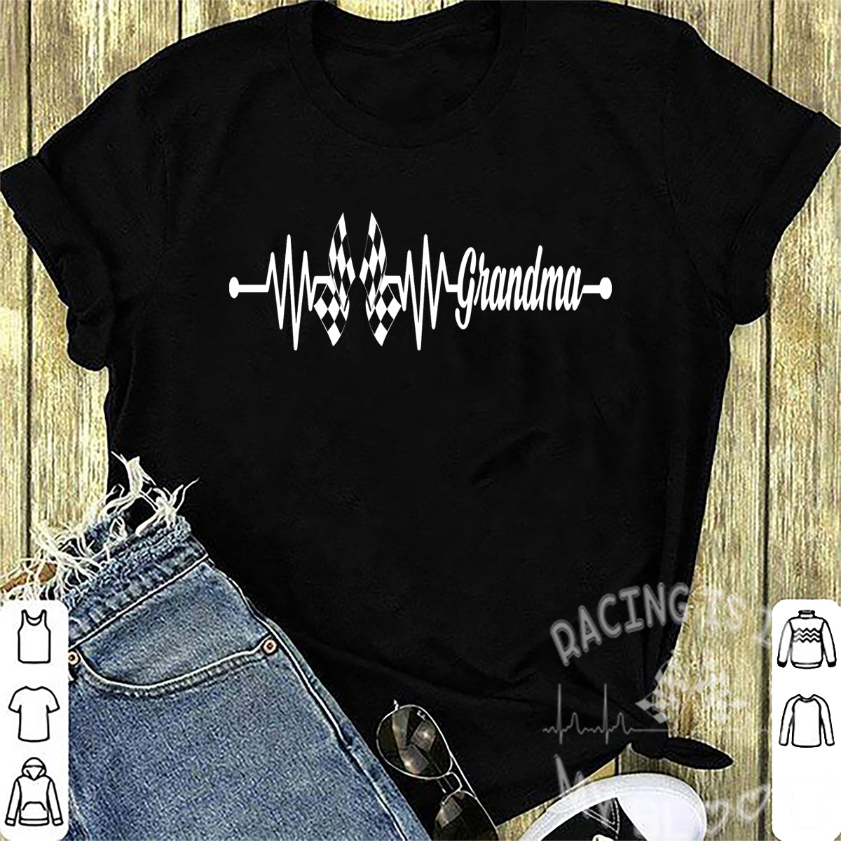 Racing Grandma Heartbeat T-Shirts!