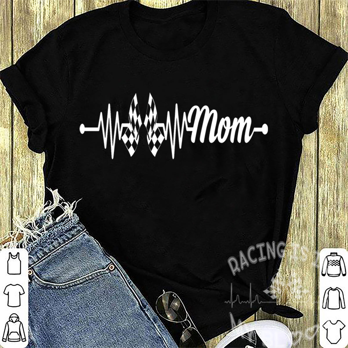 Racing Mom Heartbeat T-Shirts