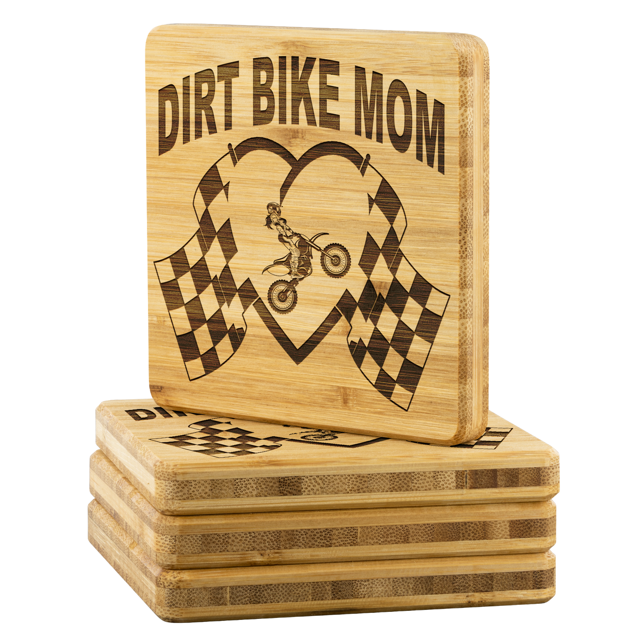 Dirt Bike Mom Bamboo Coaster