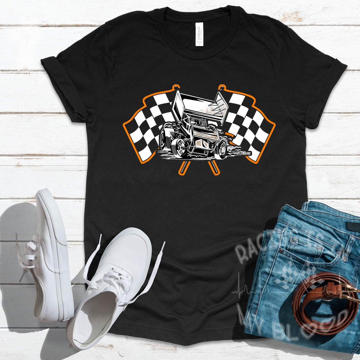 Sprint Car Racing With Flag T-Shirts!