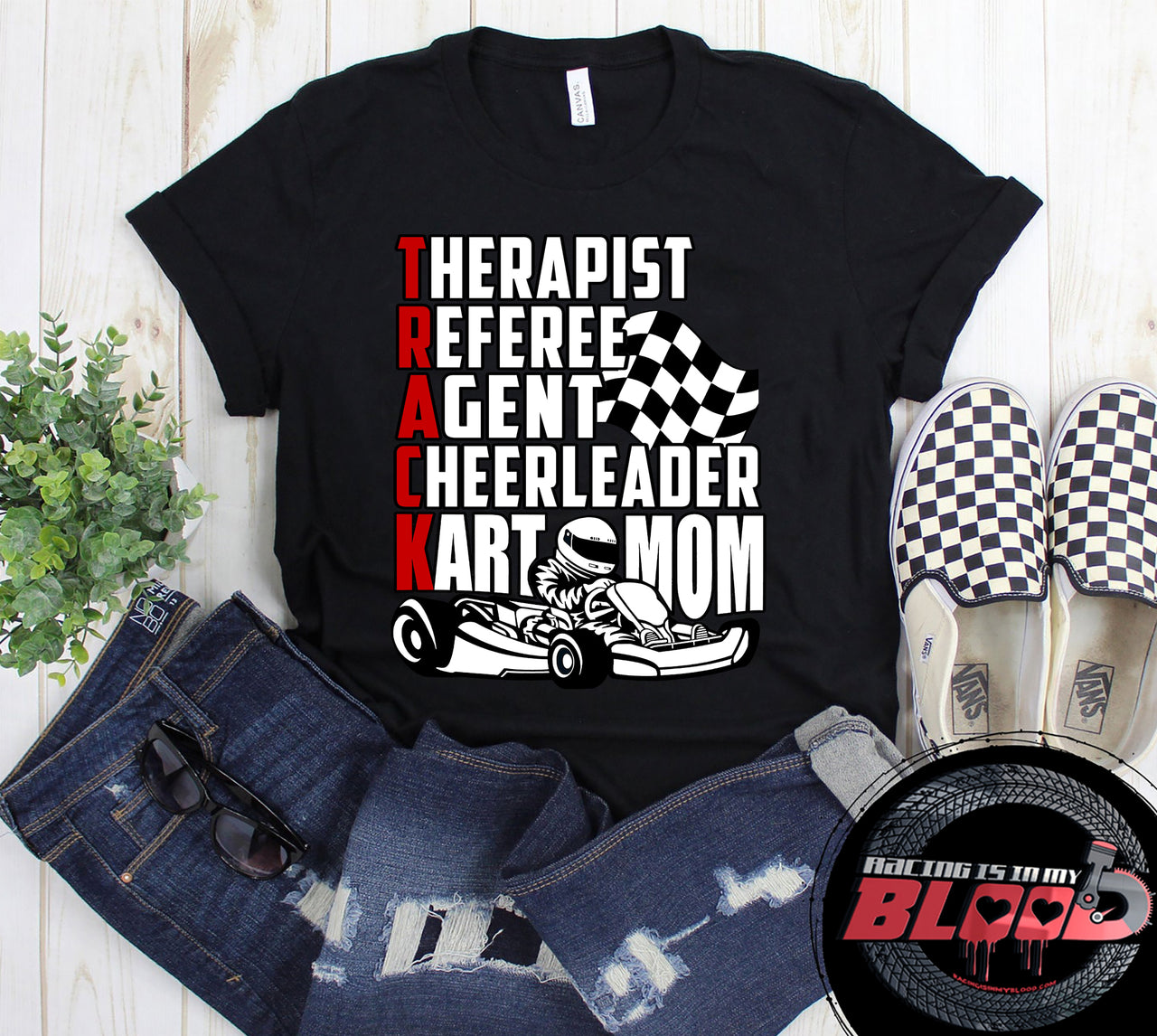 go Kart racing mom t-shirts