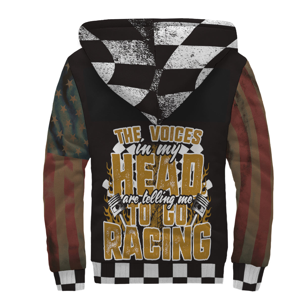 The Voices In My Head are telling me to go racing USA Racing Sherpa Jacket