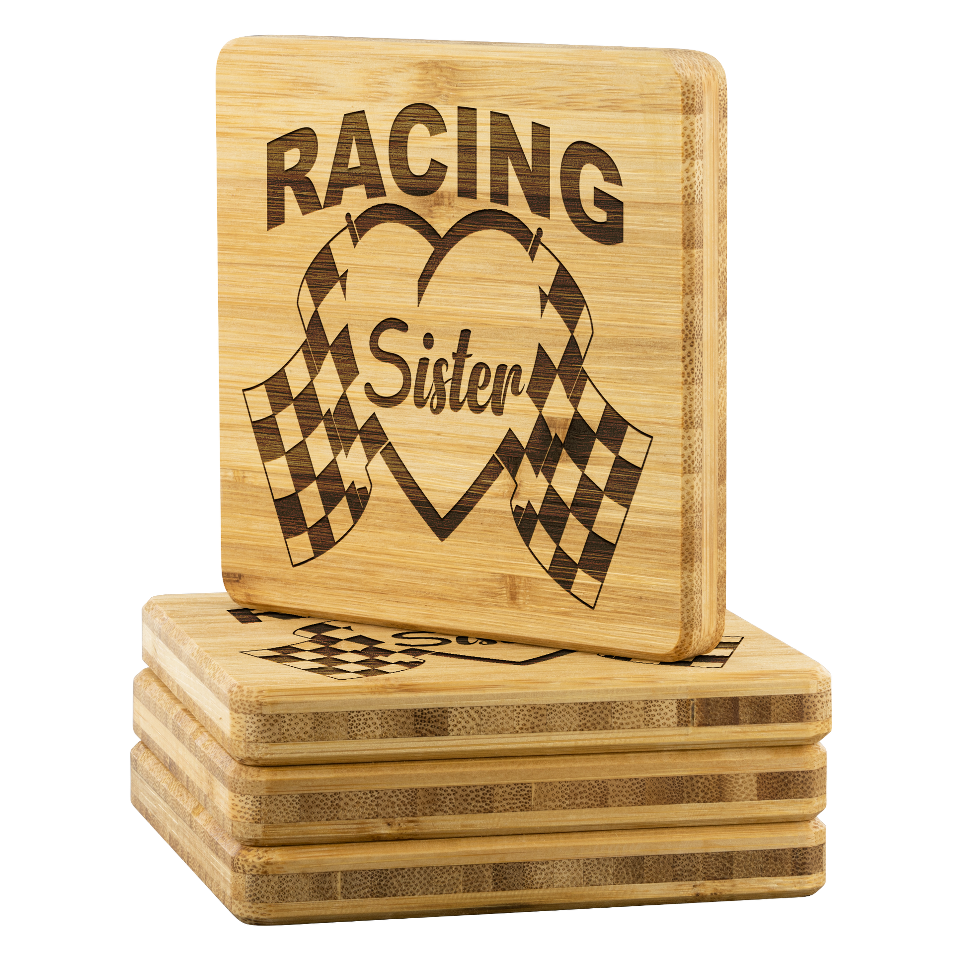 Racing Sister Bamboo Coaster