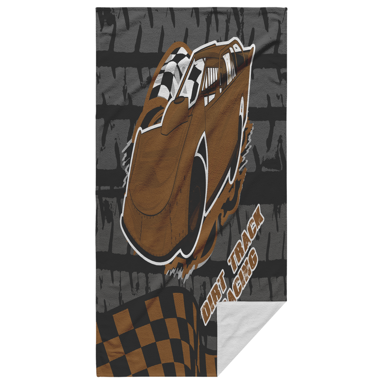 dirt racing late model beach towel