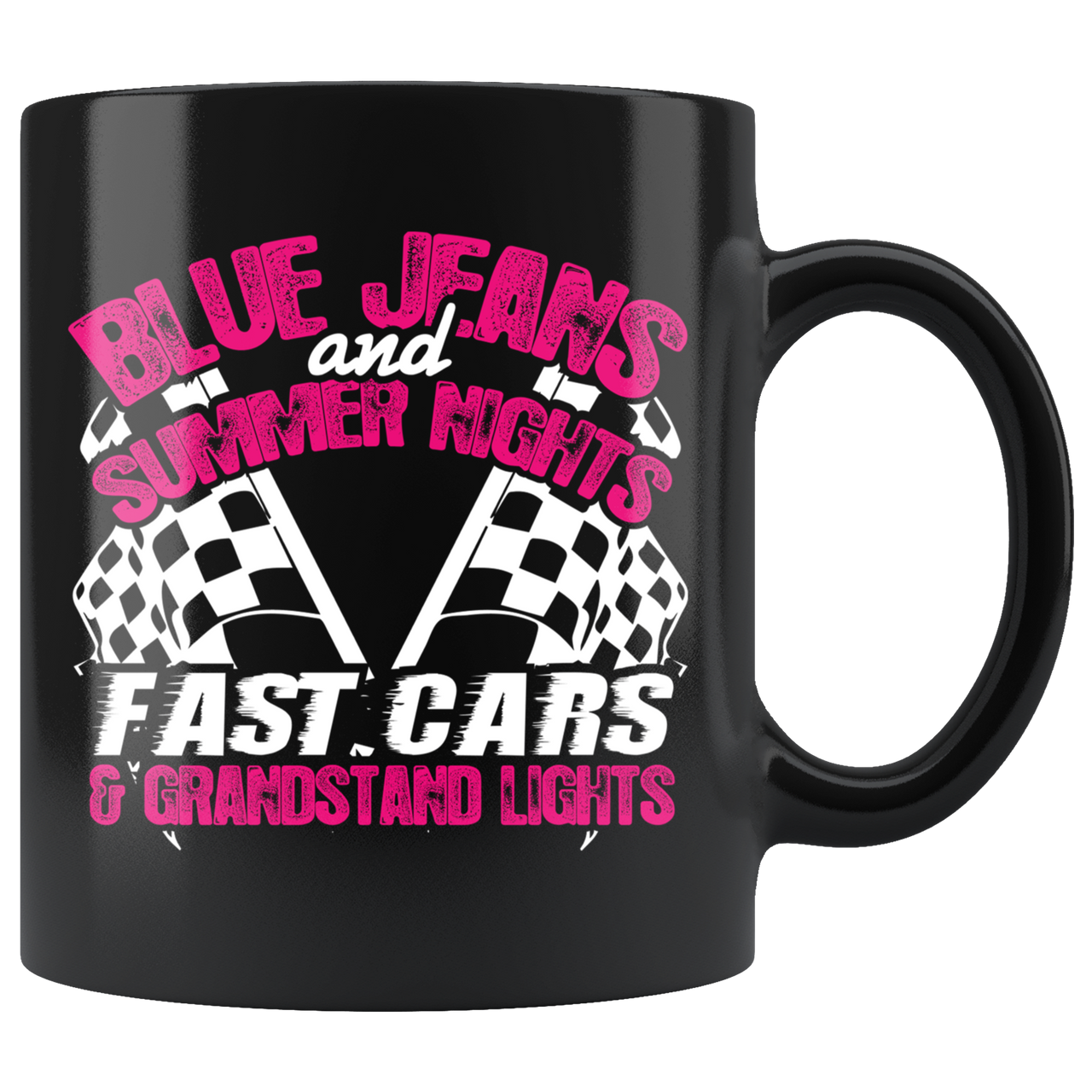 Blue Jeans And Summer Night Fast Cars & Grandstand Lights Mug!