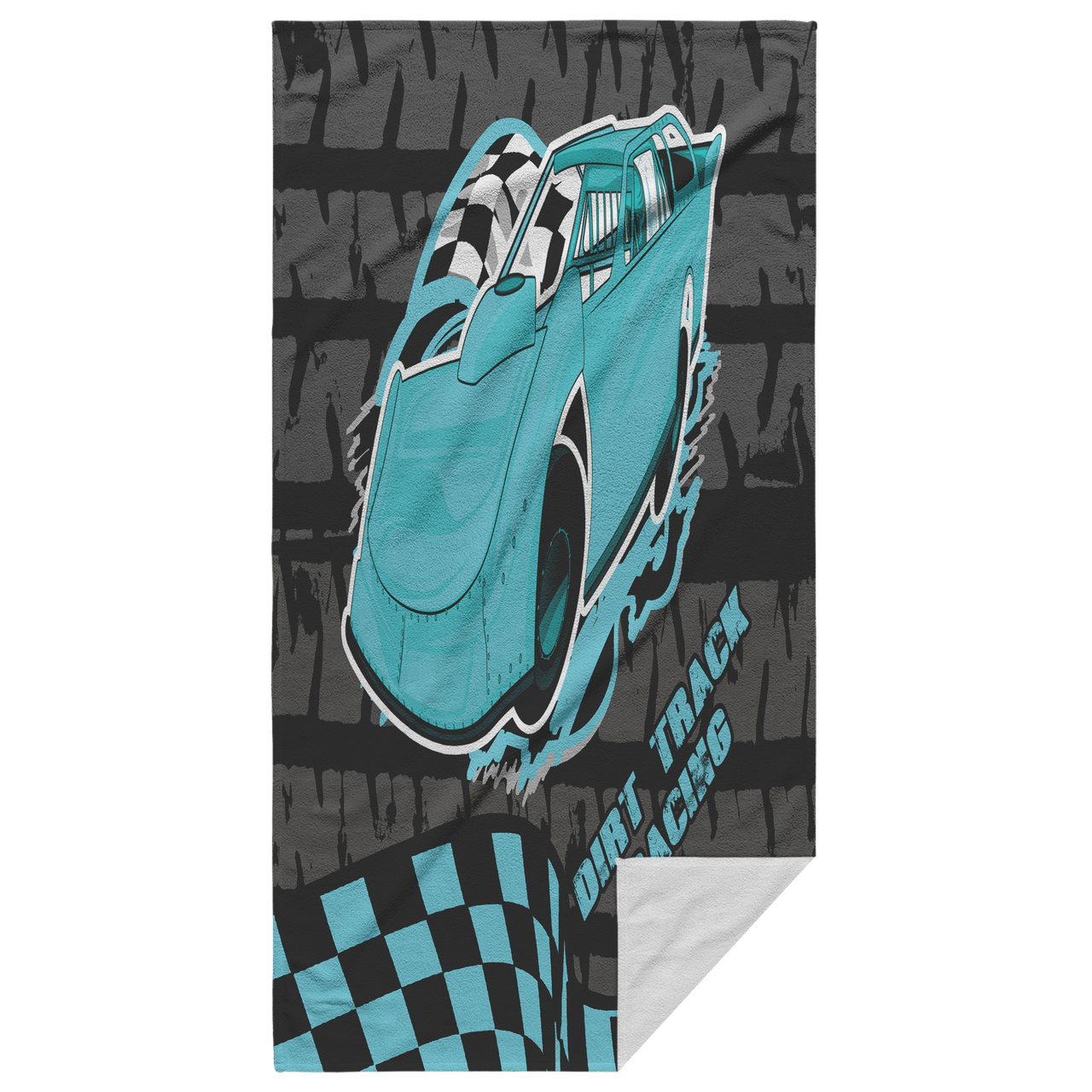 dirt racing late model beach towel